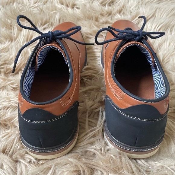 Men’s Brown & Black Two Tone Lace-up Oxford Shoes - Picture 5 of 8